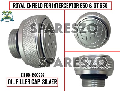 Royal Enfield ''Oil Filler Cap, Silver'' INTERCEPTOR 650 & GT 650-Express Shipping