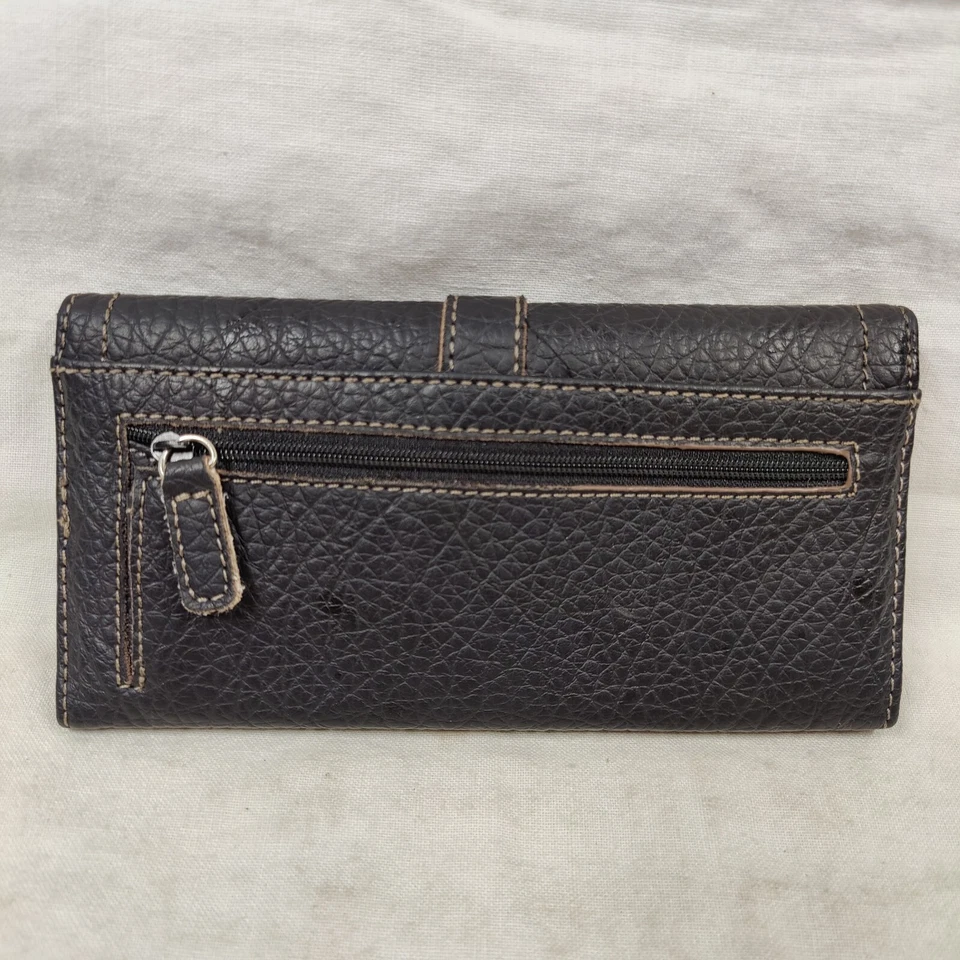 NINE WEST Bolso sin asas Cartera Sobre Negro Imitación Cuero Cartera 8"x4" Foto 3 de 4