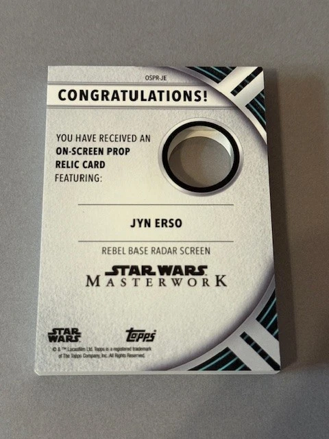 Jyn Erso Relic Prop Star Wars Topps Masterwork Rebel Base Radar Screen Felicity - Image 3 of 3