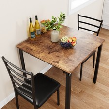  3 Pieces Dining Table and Chairs Set Wooden Home Kitchen Furniture UK