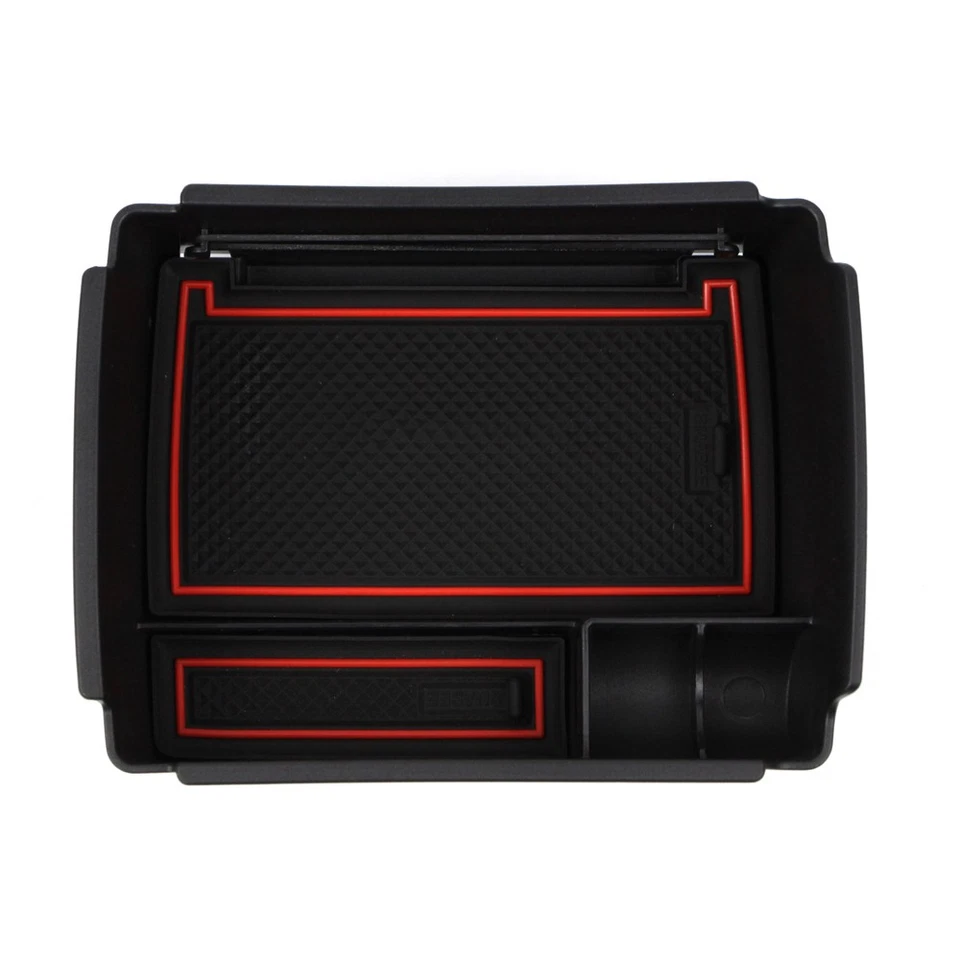 For VW Golf 2013 2014 2015 2016+ Armrest Storage Box Central Console Tray Black - Image 4 of 4