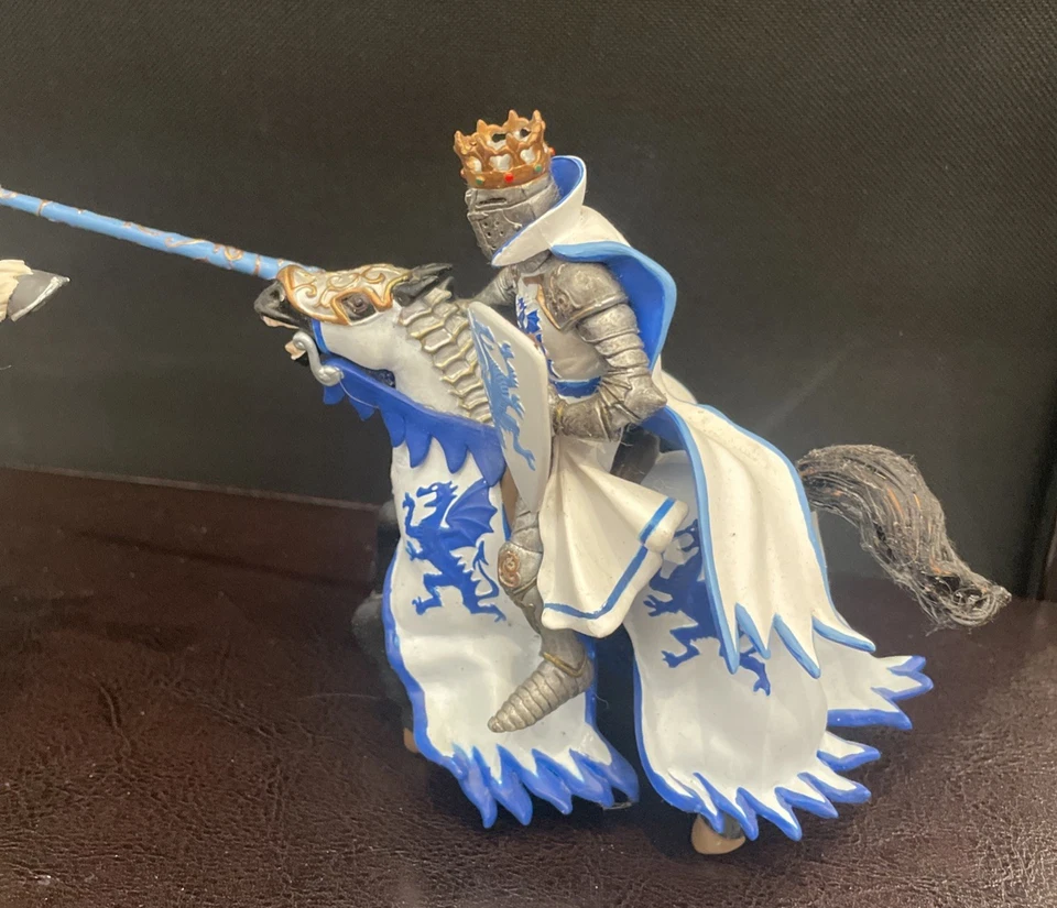 Figura de acción Papo Fantasy World Weapon Master White Unicorn Knight on Horse (2) Foto 3 de 4
