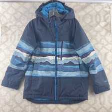 L.L. Bean Kids TEK O2 Waterproof Insulated Jacket Blue Mountain Print M 10-12