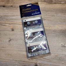 Realitech Blank Audio Cassette Tapes 60 Minutes Each New Sealed 3 pack
