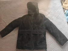 ZARA Men’s L Black Parka Jacket – Puffer Coat – Hooded - Lined