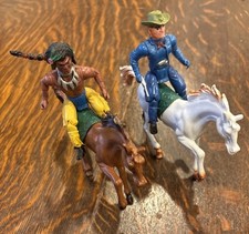 Cowboy  Indian With horses Plastic Action figure Toy Set No Markings