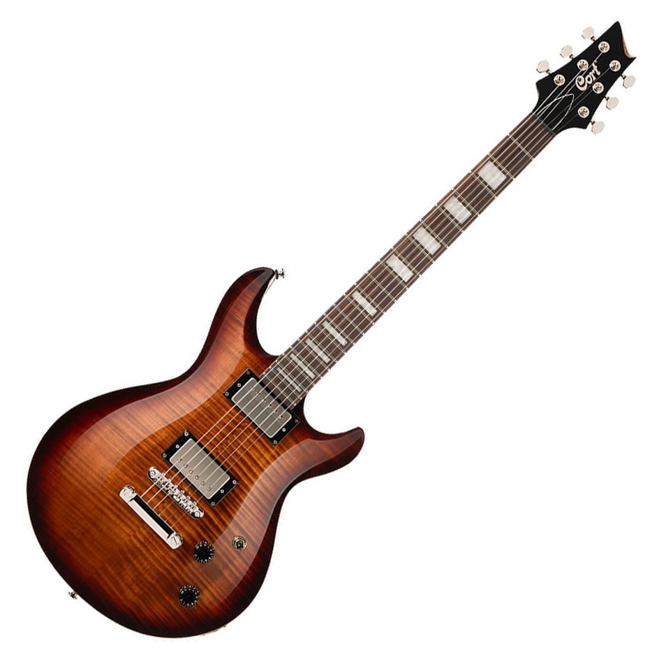 Cort M600 Tobacco Sunburst Flame Maple Top Double Cutaway Electric