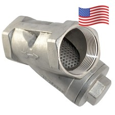 1" 1 in NPT Female Y Strainer Mesh Filter Swing check Valve stainless steel