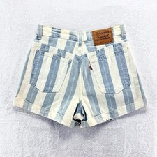 Vintage 80s Size 29 Orange Tab Levi s Striped Shorts