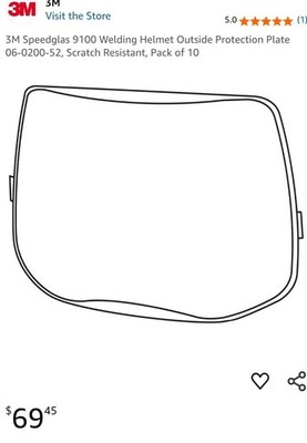 3M Speedglas 06020051 Welding Helmet Outside Protection Plate