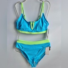 Salt  Cove Juniors' Ribbed V-Wire Bralette Bikini Top  Bottom Size Medium