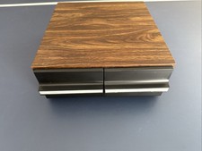24 Cassette Tape Holder 3 Drawer Storage Case Wood Grain Finish VTG Walmart  