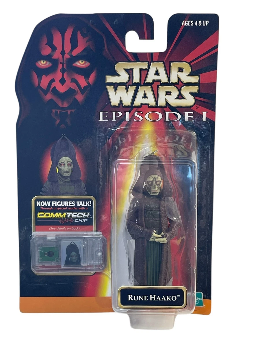 Action Figure Star Wars Episodio 1: Rune Haako (Hasbro 84091) Con Chip CommTech, Altezza 9,5 Cm, Collezione