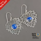 Round Lapis Lazuli Gemstone New Drop Dangle Earrings Jewelry 925 Sterling Silver