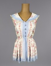 Liz Lisa Cottage Floral Romantic Sailor Collar Ruffled Mini Dress Women’s XS