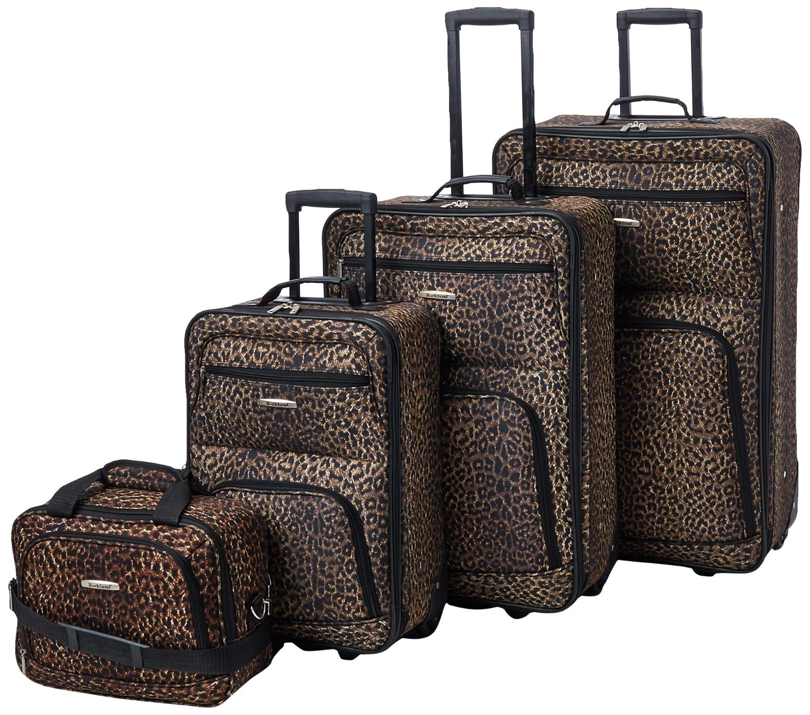 Set, Jungle Leopard Print, Upright Travel Bags (14/19/2