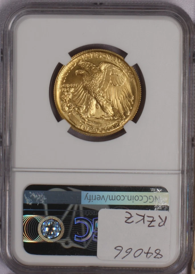 2016-W Gold 24k Walking Liberty 1/2 oz. 50 Cents NGC SP70 - Image 2 of 2