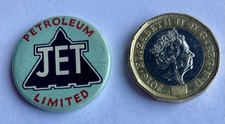 Vintage Jet Petroleum Button Pin Badge - Advertising Logo - Petrol Oil Gas Fuel