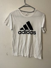 Mens Adidas "The Go-To Tee" White Logo Short Sleeve Shirt Size S Performance