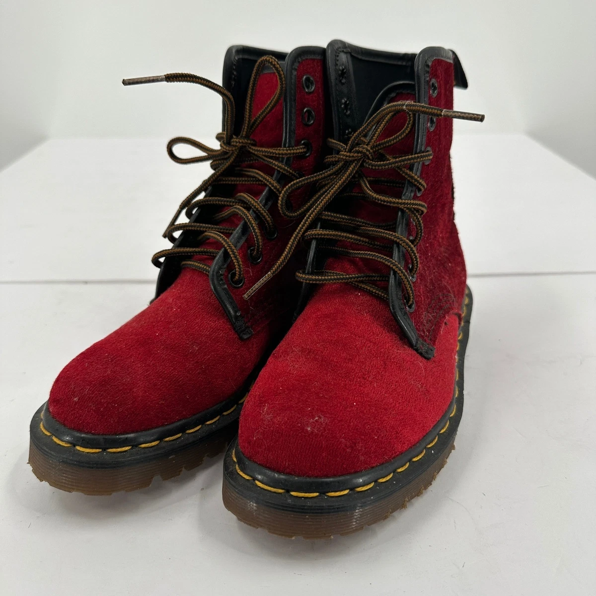 Dr. Martens Red Velvet Boots for Women for sale | eBay
