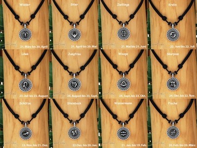 Necklace Zodiac Surfer Chain Leather Chain Women Chain Men Necklace Jewelry