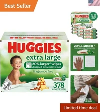378 Unscented Extra Large Baby Wipes - Ideal for Big Messes & Hypoallergenic