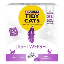 Tidy Cats Lightweight Clumping Low Dust Glade Clean Blossoms 17 lb Box