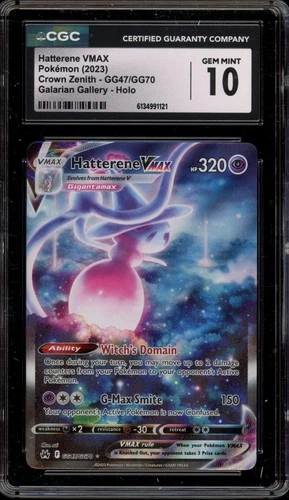 Pokemon Hatterene VMAX Crown Zenith Galarian Gallery Full Art #GG47 CGC 10