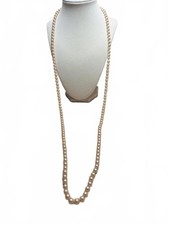 Vintage faux pearl necklace 6 mm 38 inches with fancy pearl clasp