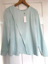 BNWT Supertrash Beyond Pale Blue Elegant long sleeve blousetop UK12 (�80RRP)