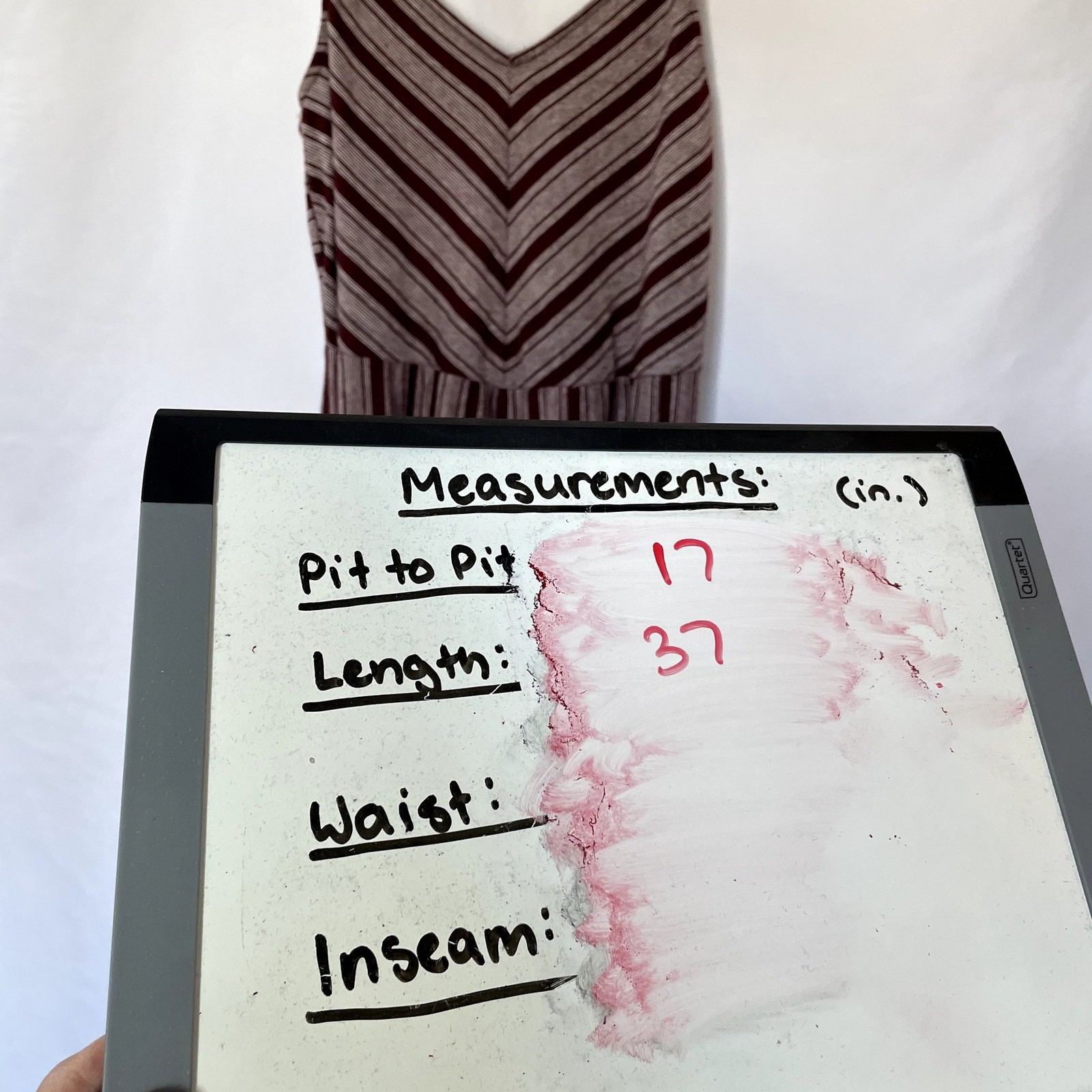 Universal thread L Maroon gray chevron striped sl… - image 3