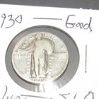 SLQ Silver 1930 p Philadelphia Mint Standing Liberty Quarter Good Cond. Old coin