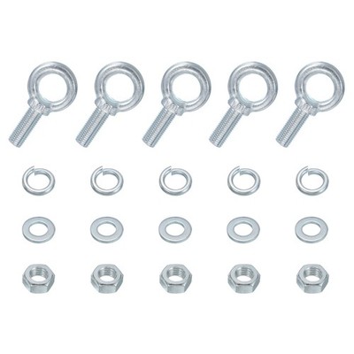 5 Pack M16 x 40mm Eye Screws Bolts Kit, Screw Eye Bolts with Nuts, Silver