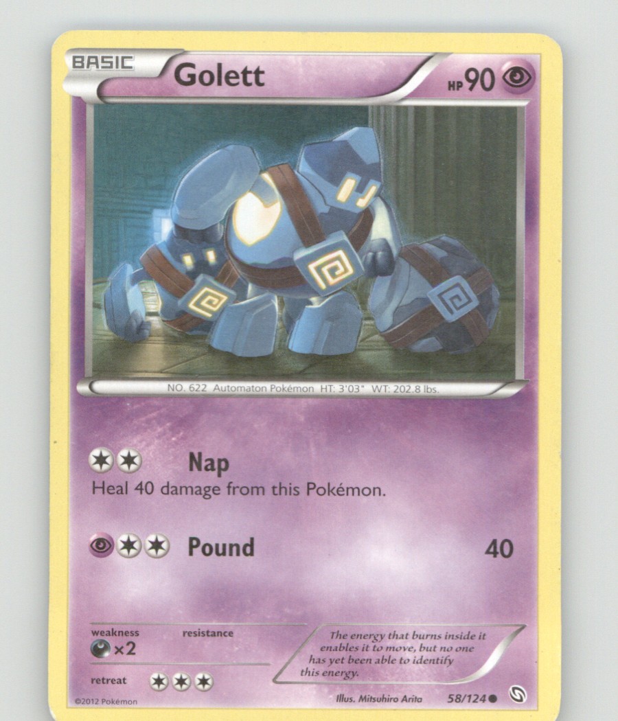 GOLETT 58/124 COMMON DRAGONS EXALTED POKEMON LIGHTLY PLAYED ARITA
