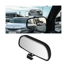Car Blind Spot Mirror, HD Glass Convex Wide Angle Adjustable Clip on 1PC Black