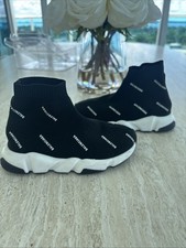 Balenciaga Kids Black Speed Sock Sneakers Siz...