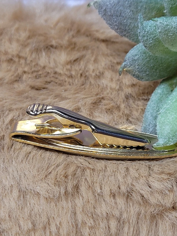 Clip de barra de corbata vintage Estate acrílico con estrás bonita pieza Foto 2 de 4