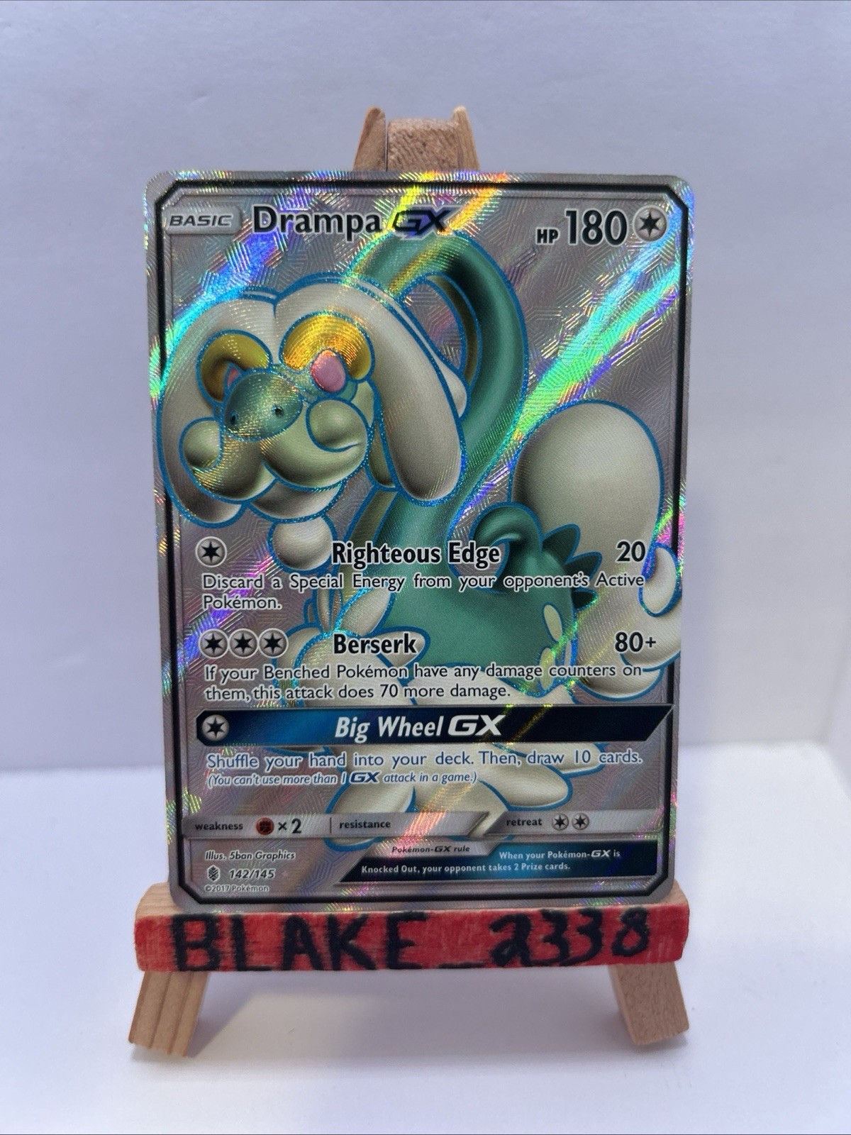 Drampa GX 142/145 Full Art Holo Rare Pokémon 2017 SM Guardians Rising - NM