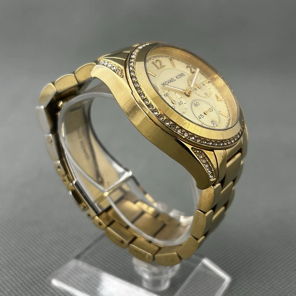 Michael Kors Womens Blair Watch MK-5166 Gold Date Chronograph MK5166 New Battery - Image 4 of 4