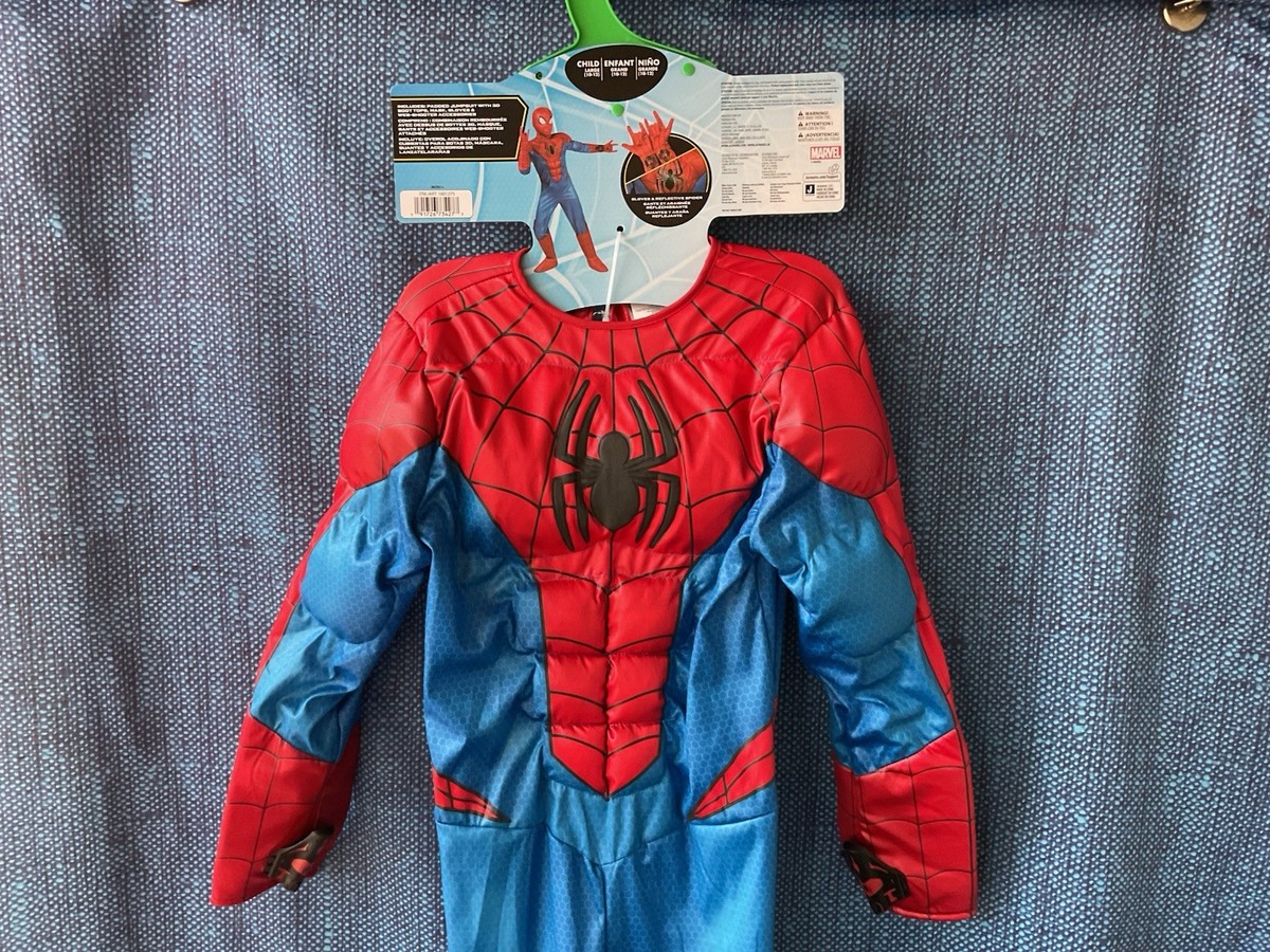 JAZWARES KIDS SPIDER-MAN PADDED JUMPSUIT COSTUME W/ GLOVES & MASK