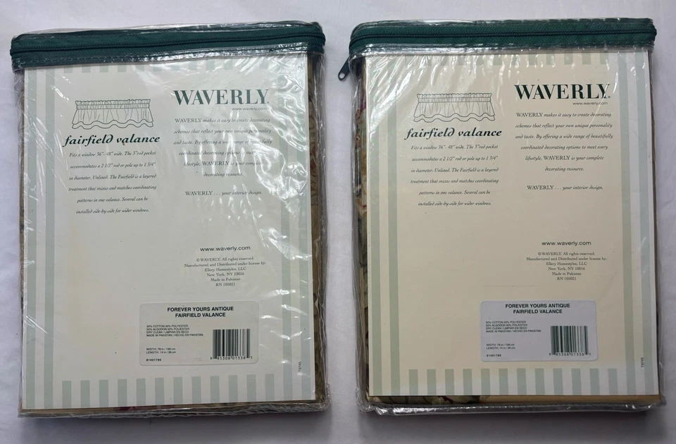 Nuevo juego de dos pares de cenefas WAVERLY florales Fairfield ~ 78” X 14” ~ $110 Foto 2 de 3