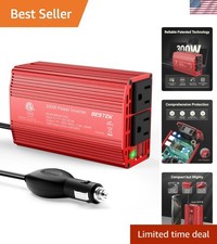 Power Inverter DC 12V to AC 110V - 300W Car Plug Adapter Outlet with 4.8A Dua...