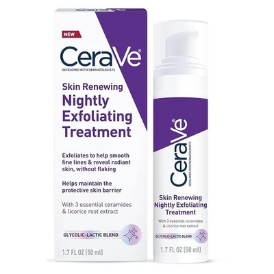 CeraVe Skin Renewing Nightly Exfoliating Treatment, 1.7 Fl Oz (Pack of 1)