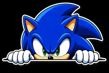 Sonic the Hedgehog Peeking window Decal Sticker, Blue White Black 2026