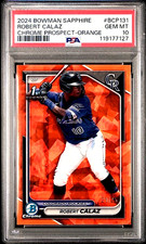 2024 Bowman Chrome Sapphire Orange Robert Calaz RC Rookie /25 PSA 10 Rockies