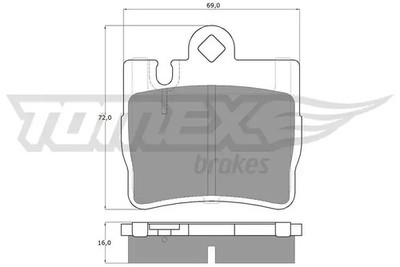 Bremsbeläge Hinterachse TX 12-87 TOMEX Brakes für MERCEDES-BENZ S-KLASSE