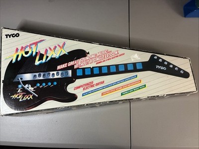VINTAGE 80s TYCO HOT LIXX Computerized Electronic Guitar 1989 Toy - Works! READ
