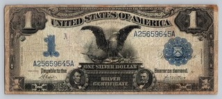 1899 $1 Silver Certificate Black Eagle Large Size Napier McClung One Dollar Bill