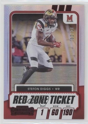 2021 Panini Contenders Draft Picks Red Zone Ticket 2/20 Stefon Diggs #31 0t58