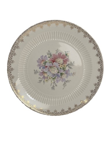 French Saxon China FSX40 22k gold rim Union Made Pink White